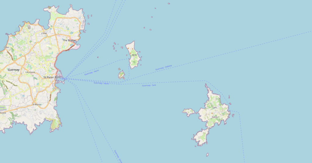 Carte de Sercq (Sark) et Herm