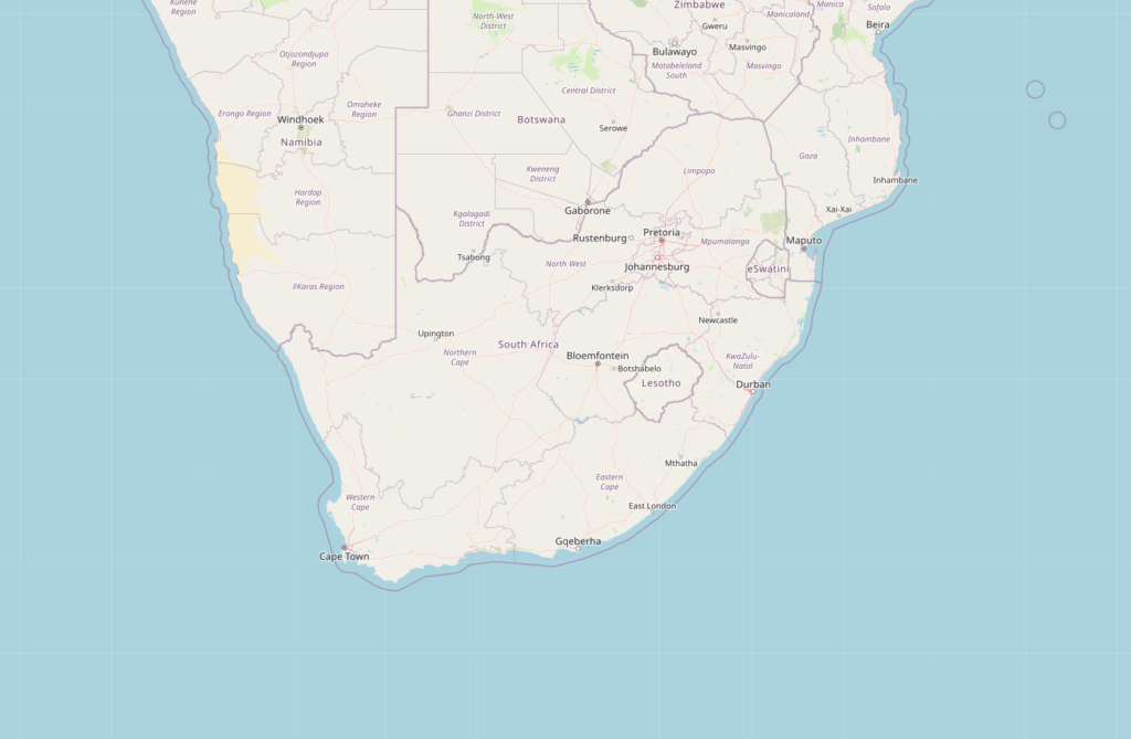 Carte de l'Afrique du Sud