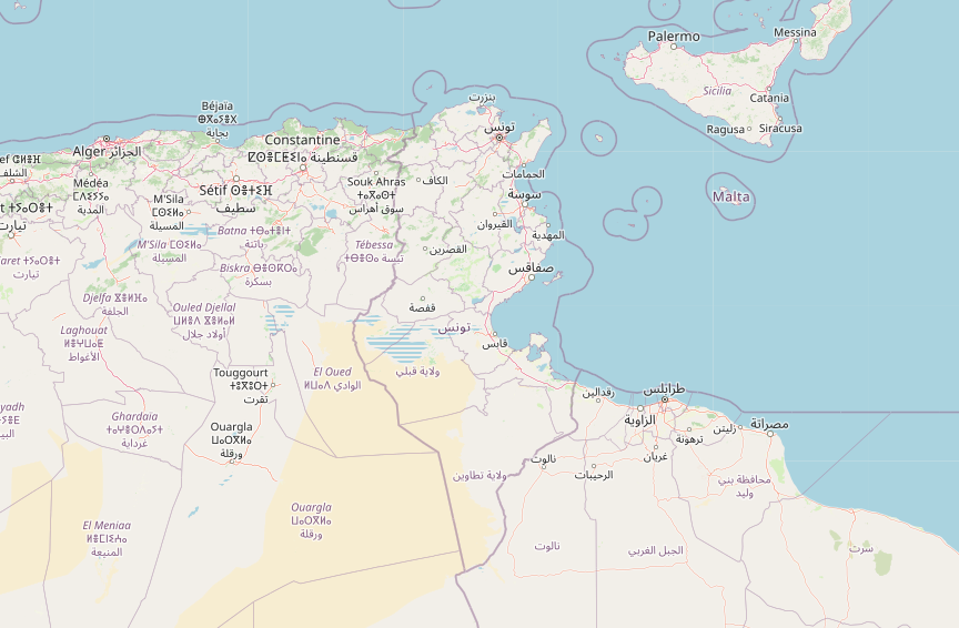 Carte de la Tunisie