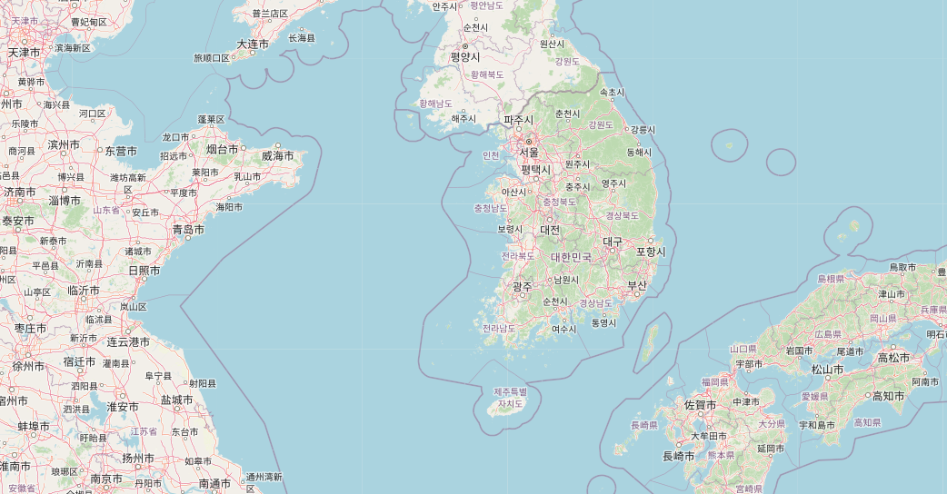 Carte de Corée du Sud